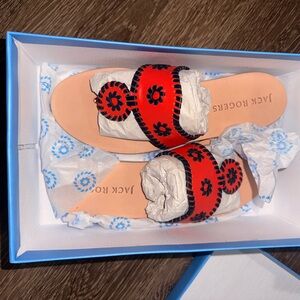 Jack Rogers Women's Red & Black Sandals - 8.5W